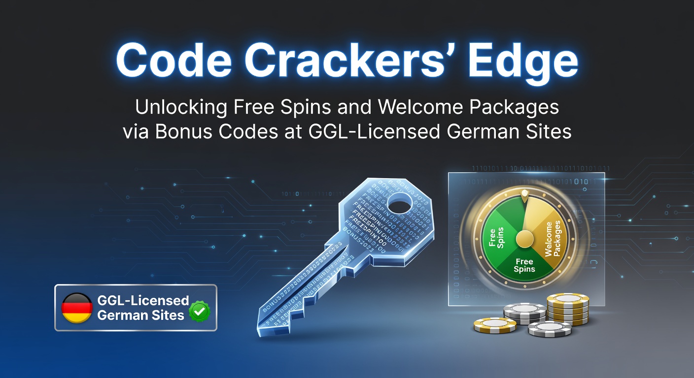 Grafik zeigt einen stilisierten Code-Schlüssel, der ein Schloss an einem Online-Casino-Safe öffnet, mit Free-Spins-Symbolen im Hintergrund