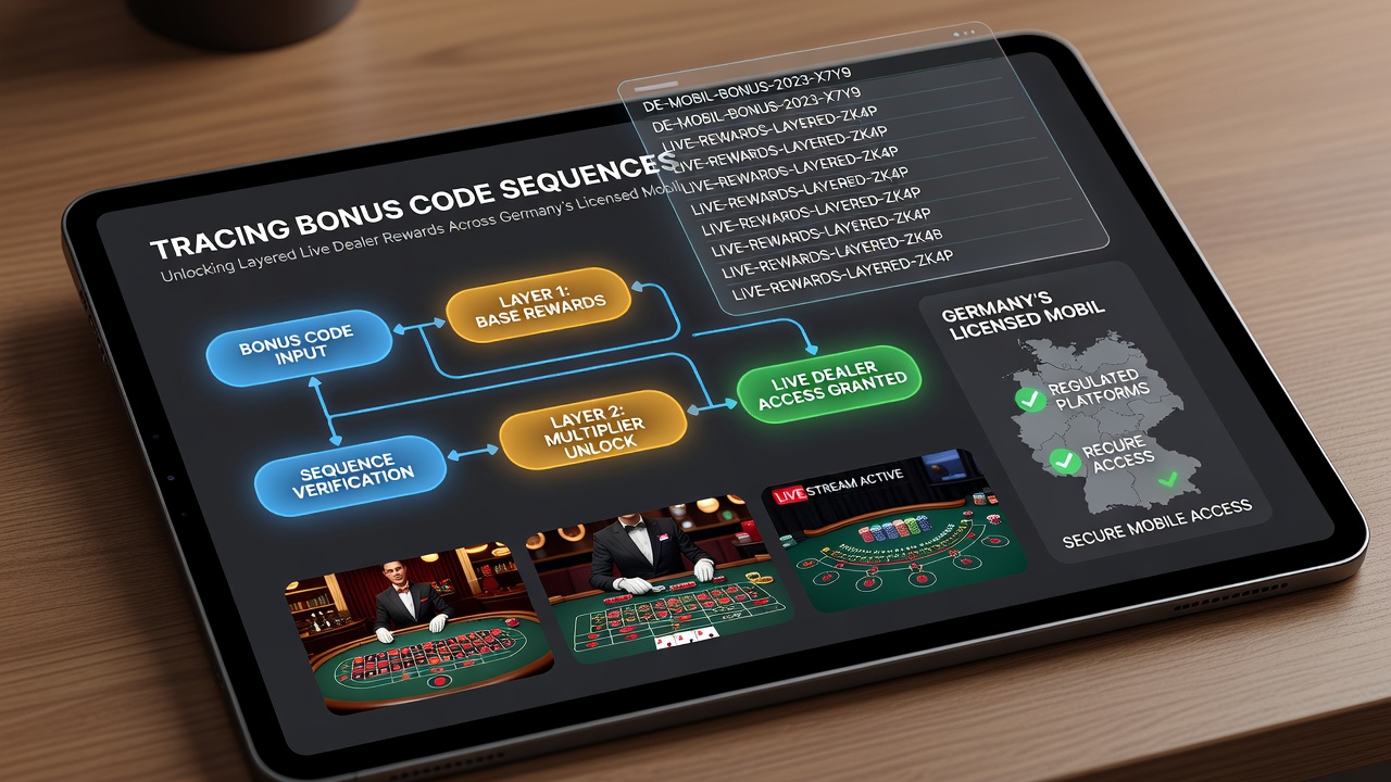 Mobile App-Oberfläche mit Live-Dealer-Tischen und aktivierten Bonussequenzen